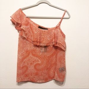 Patterson J Kincaid Ruffle Sleeveless Blouse - S